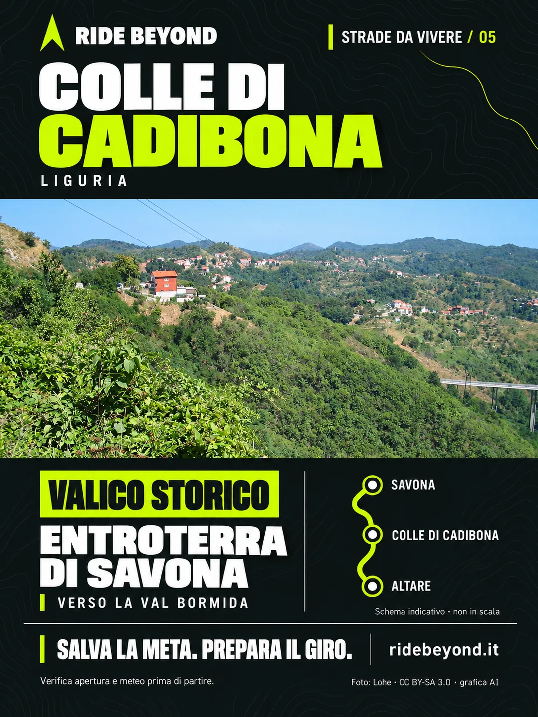 Grafica RIDE BEYOND · Colle di Cadibona, Liguria