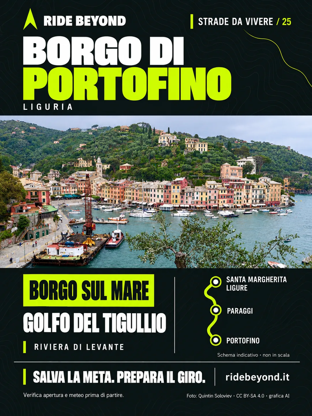 Grafica RIDE BEYOND · Borgo di Portofino, Liguria