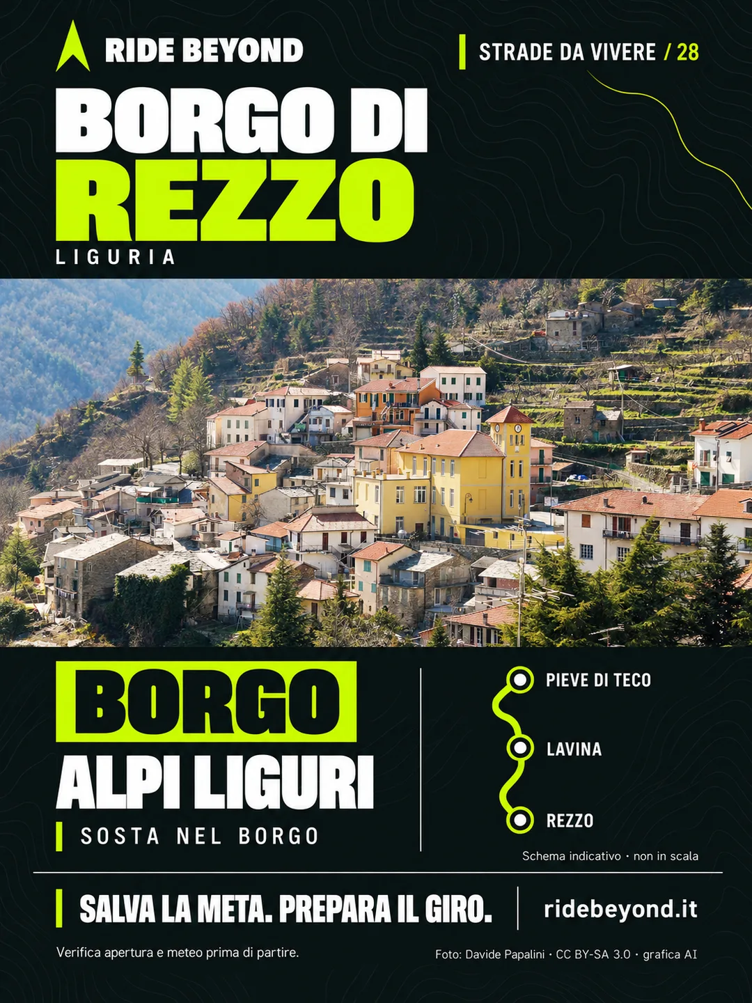 Grafica RIDE BEYOND · Rezzo, Liguria