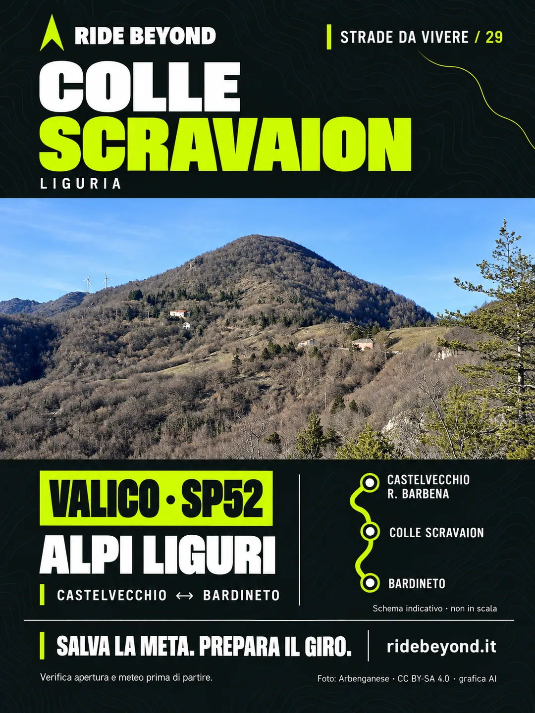 Grafica RIDE BEYOND · Colle Scravaion, Liguria