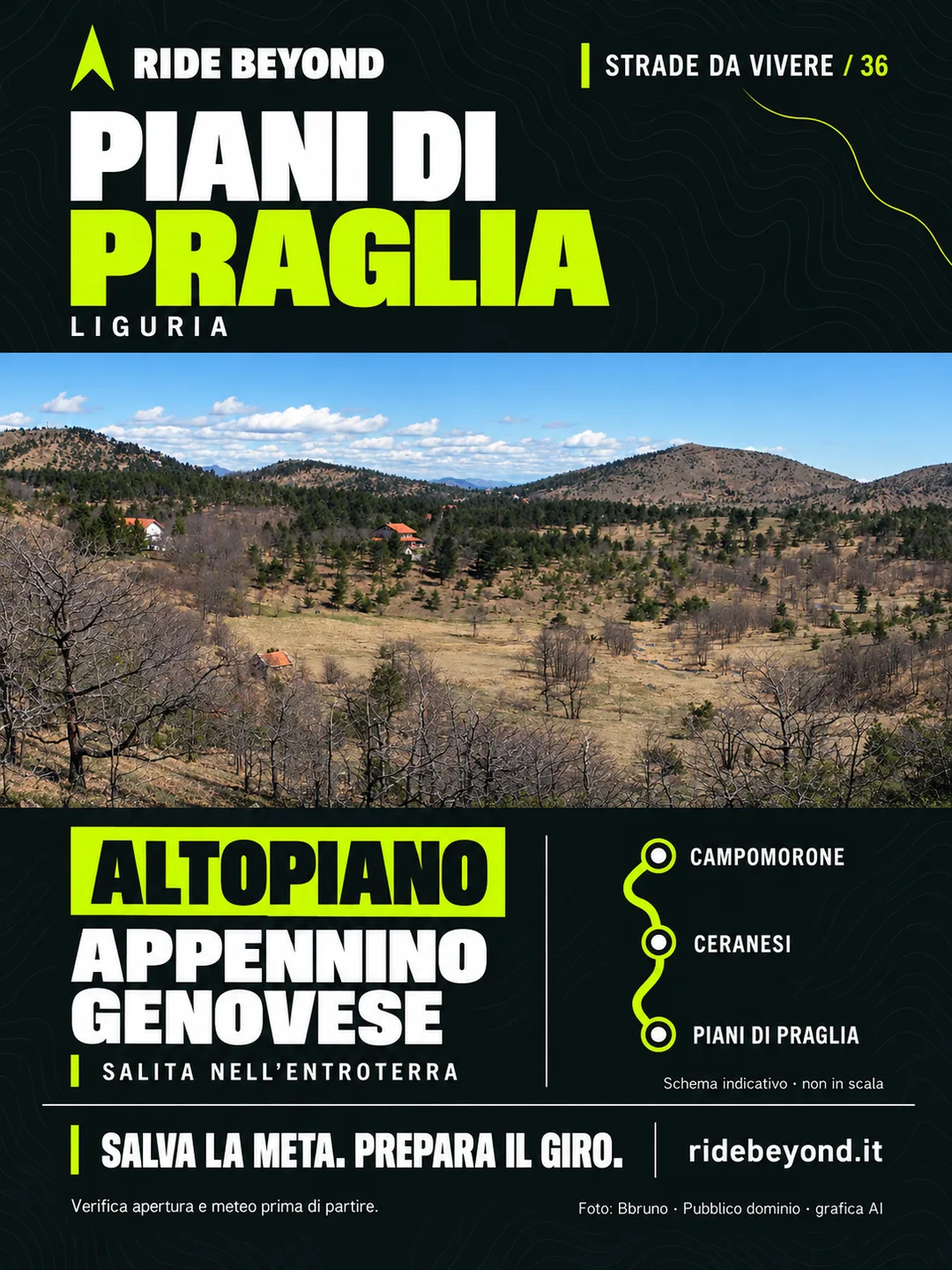 Grafica RIDE BEYOND · Piani di Praglia, Liguria