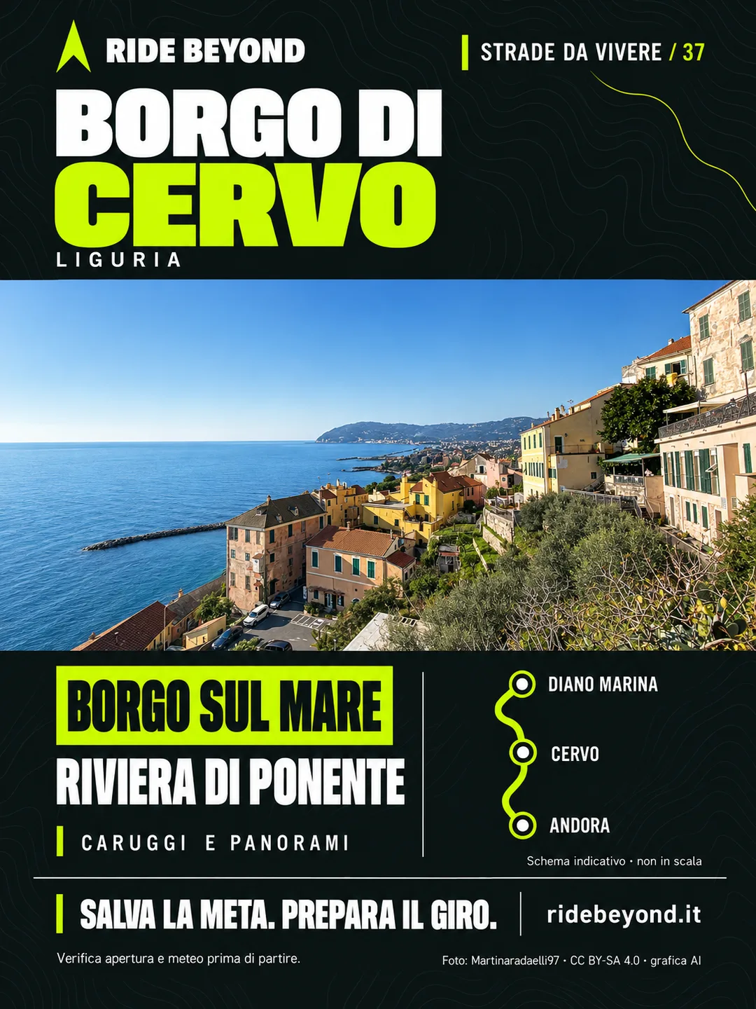 Grafica RIDE BEYOND · Cervo, Liguria
