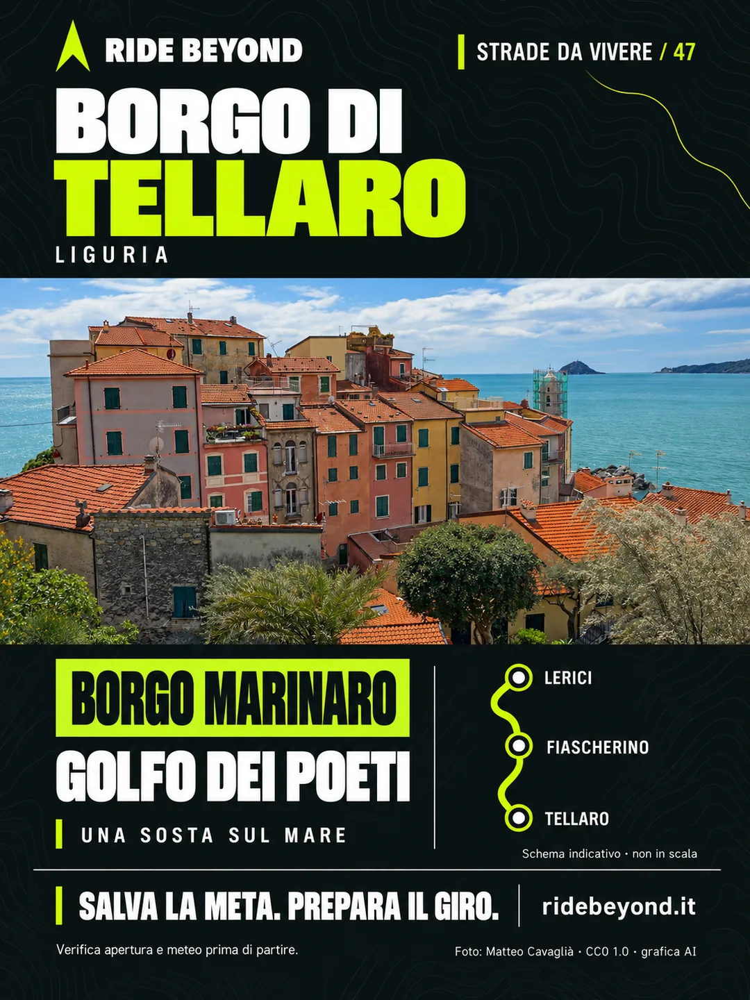 Grafica RIDE BEYOND · Tellaro, Liguria
