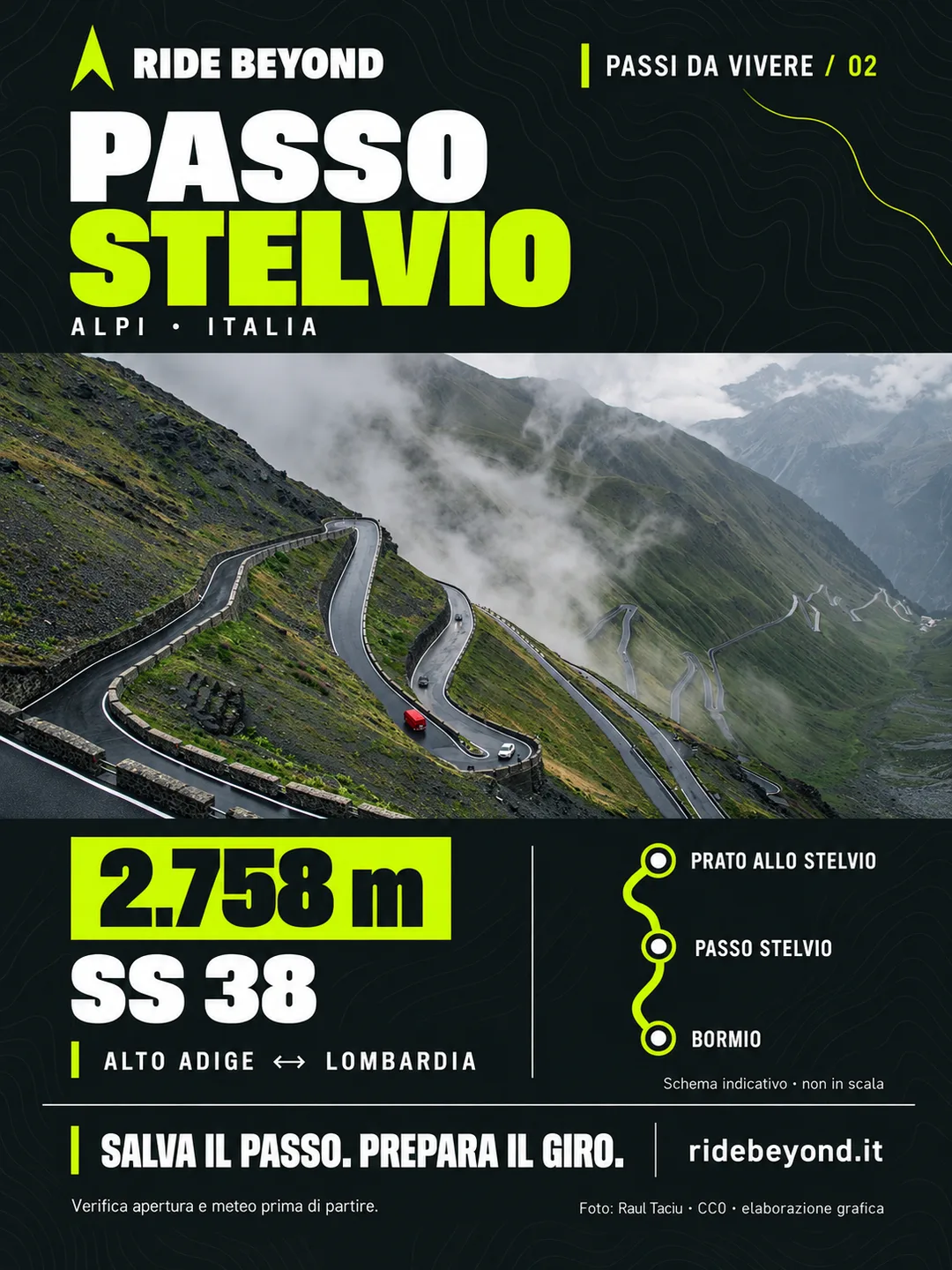 Grafica RIDE BEYOND · Passo dello Stelvio, Lombardia