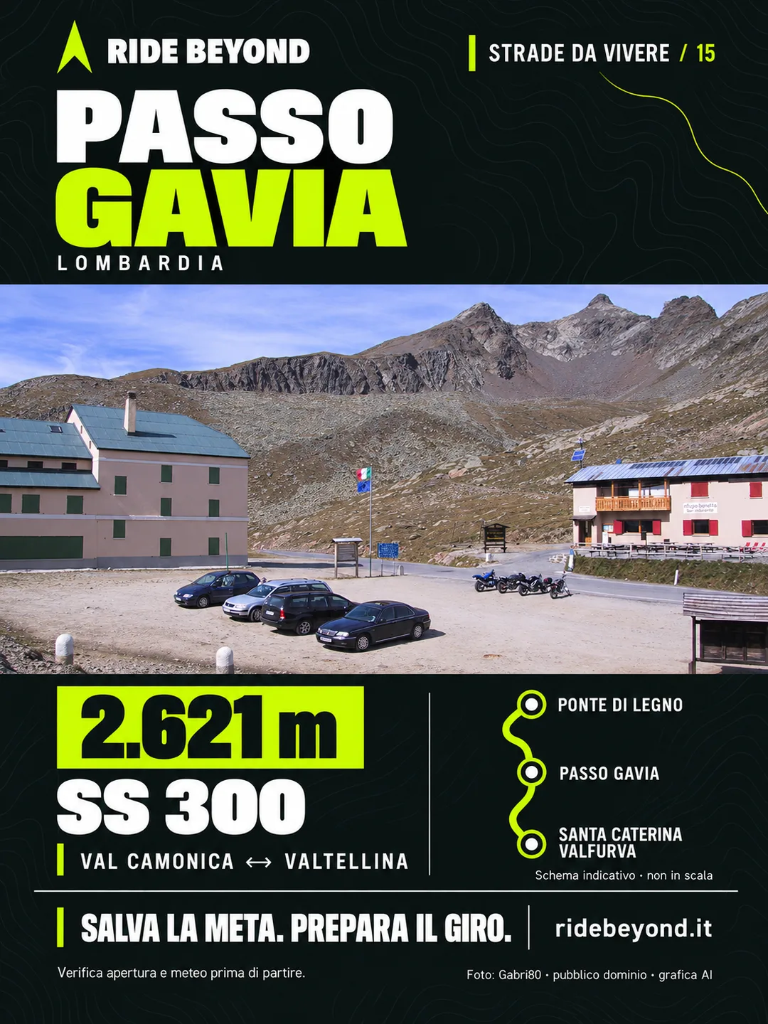 Grafica RIDE BEYOND · Passo Gavia, Lombardia