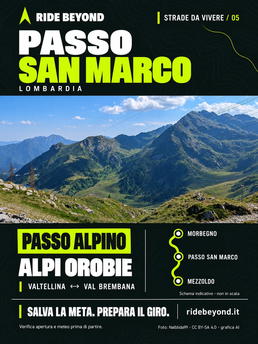 Grafica RIDE BEYOND · Passo San Marco, Lombardia