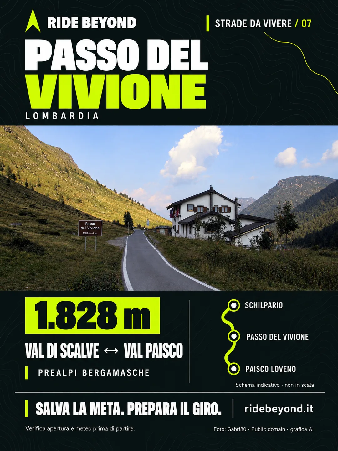Grafica RIDE BEYOND · Passo del Vivione, Lombardia