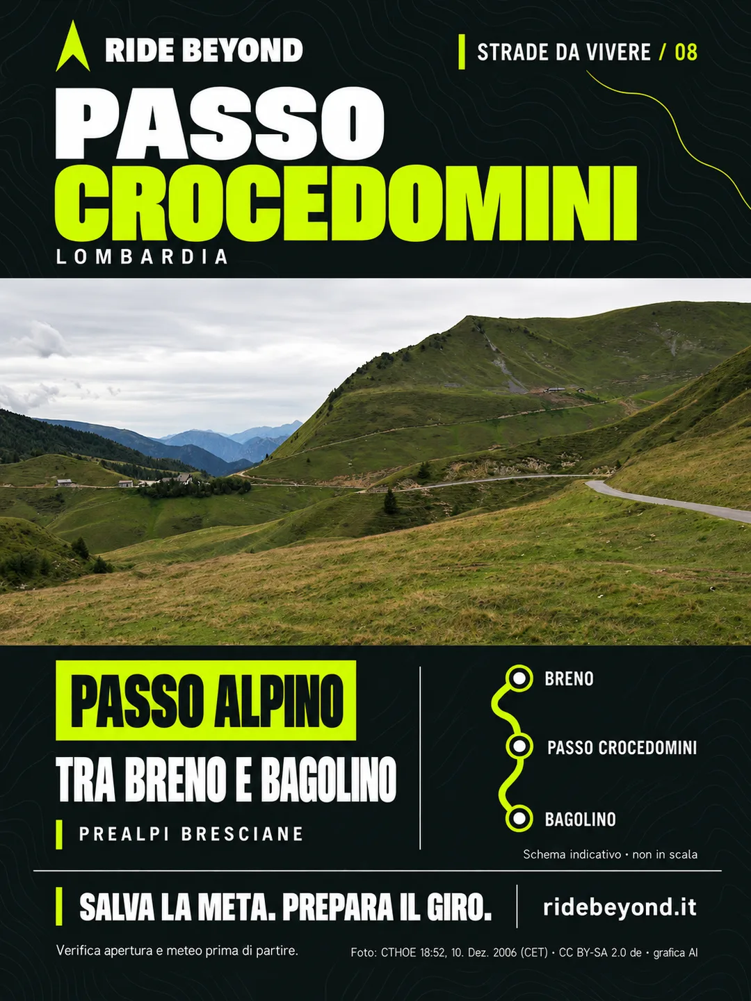 Grafica RIDE BEYOND · Passo Crocedomini, Lombardia