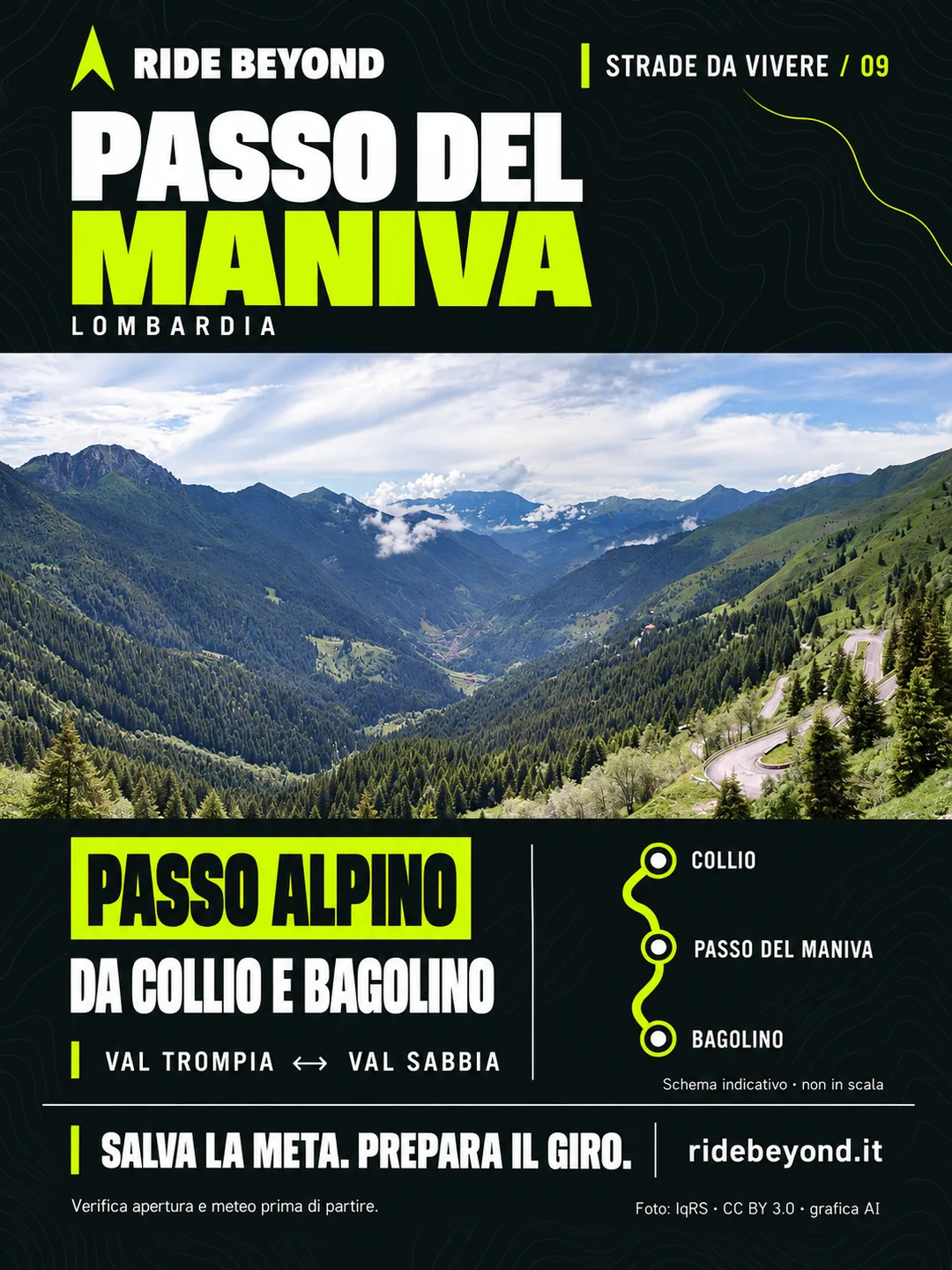 Grafica RIDE BEYOND · Passo del Maniva, Lombardia