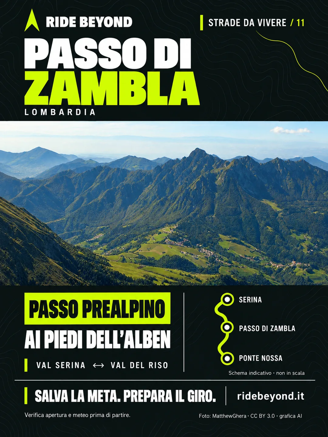 Grafica RIDE BEYOND · Passo di Zambla, Lombardia