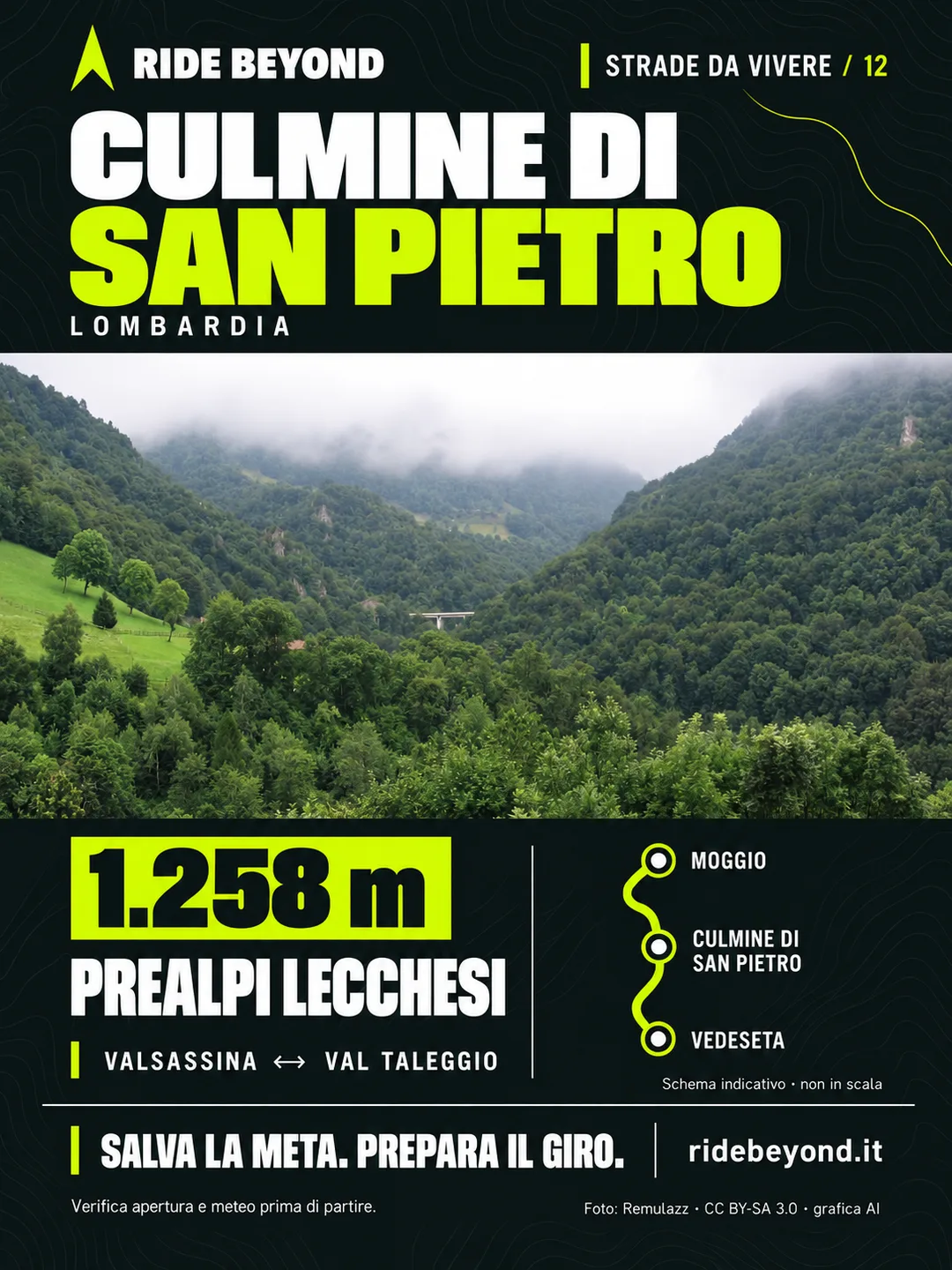 Grafica RIDE BEYOND · Culmine di San Pietro, Lombardia