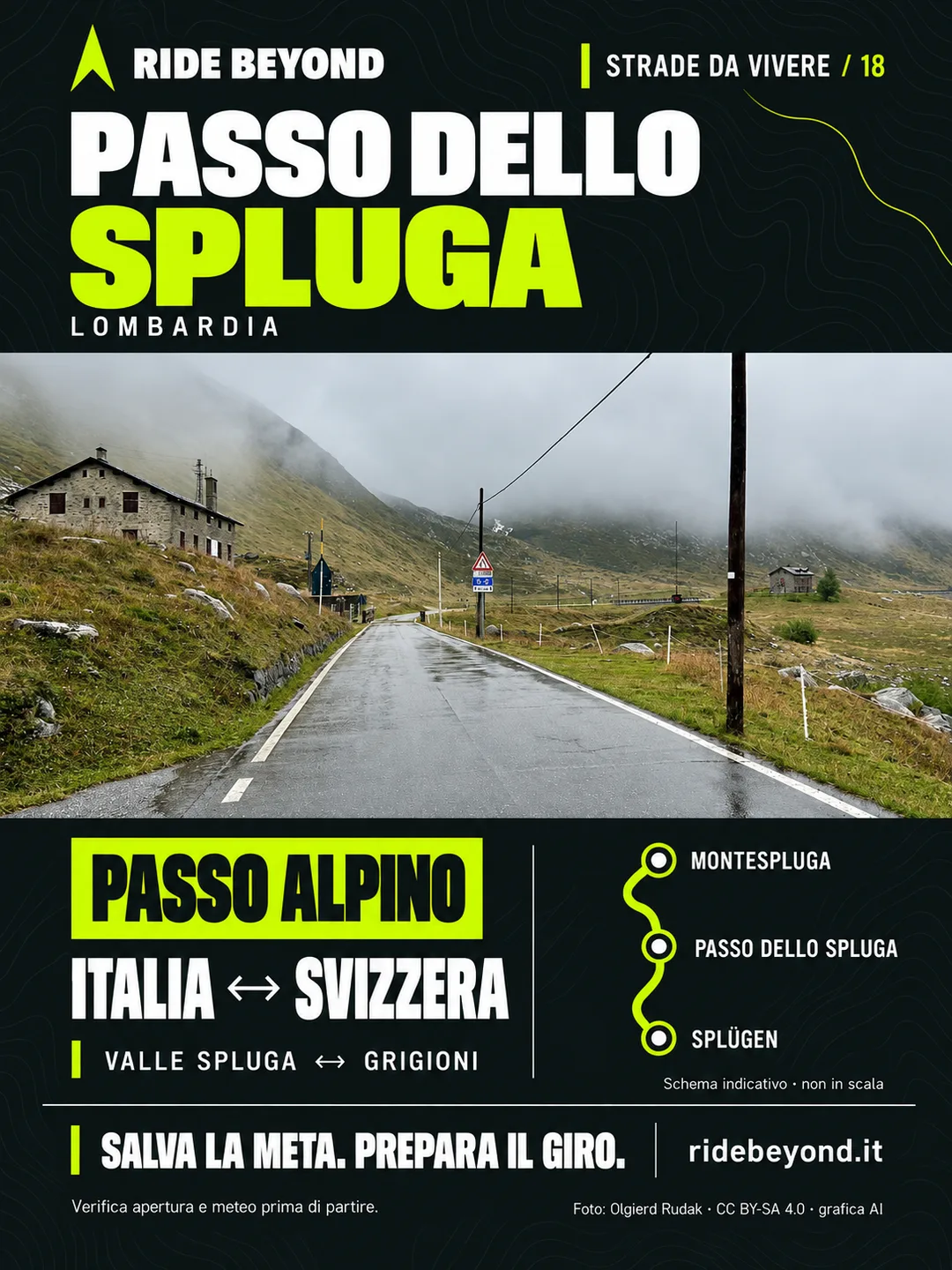 Grafica RIDE BEYOND · Passo dello Spluga, Lombardia