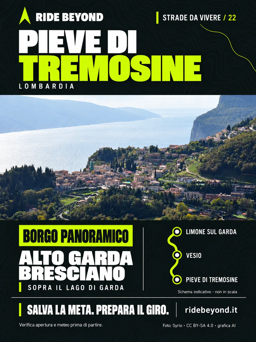 Grafica RIDE BEYOND · Pieve di Tremosine, Lombardia