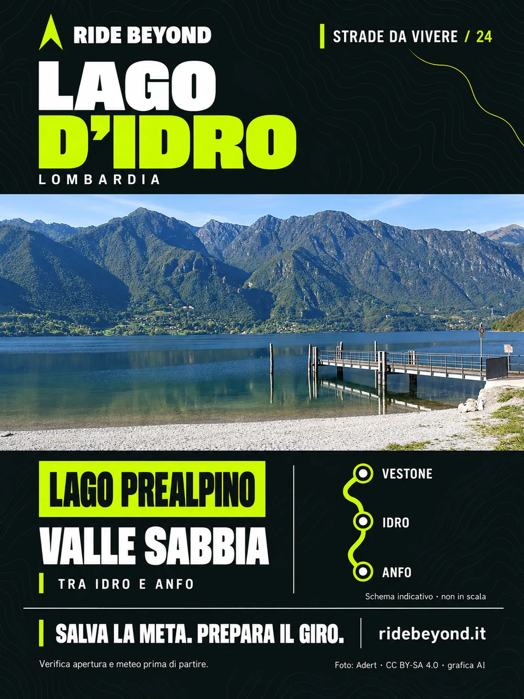 Grafica RIDE BEYOND · Lago d’Idro, Lombardia