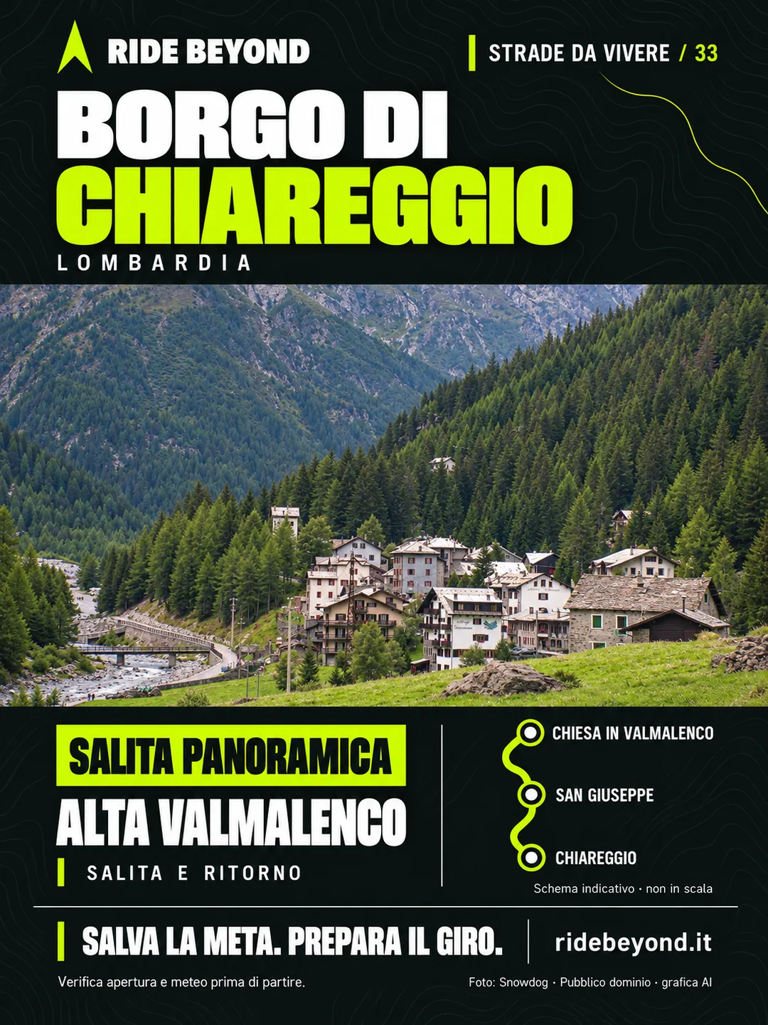 Grafica RIDE BEYOND · Chiareggio, Lombardia