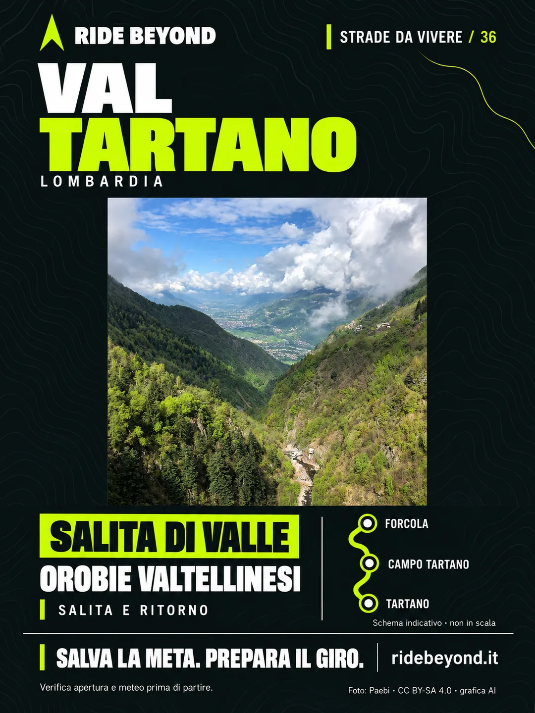 Grafica RIDE BEYOND · Val Tartano, Lombardia