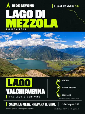 Grafica RIDE BEYOND · Lago di Mezzola