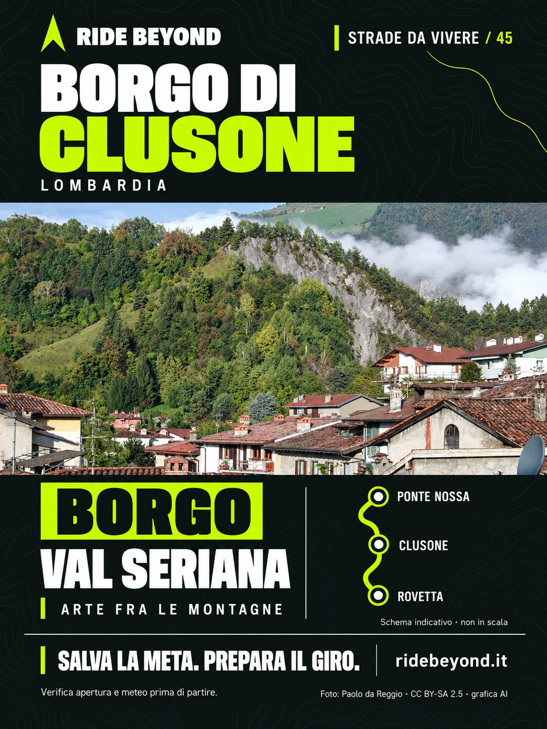 Grafica RIDE BEYOND · Clusone, Lombardia