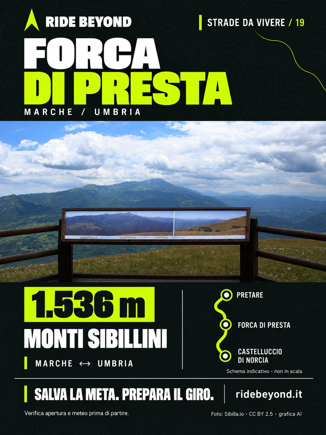 Grafica RIDE BEYOND · Forca di Presta, Marche