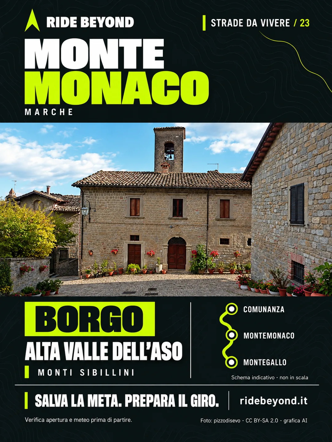 Grafica RIDE BEYOND · Montemonaco, Marche