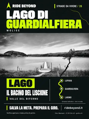 Grafica RIDE BEYOND · Lago di Guardialfiera