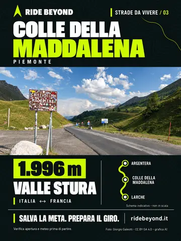 Grafica RIDE BEYOND · Colle della Maddalena