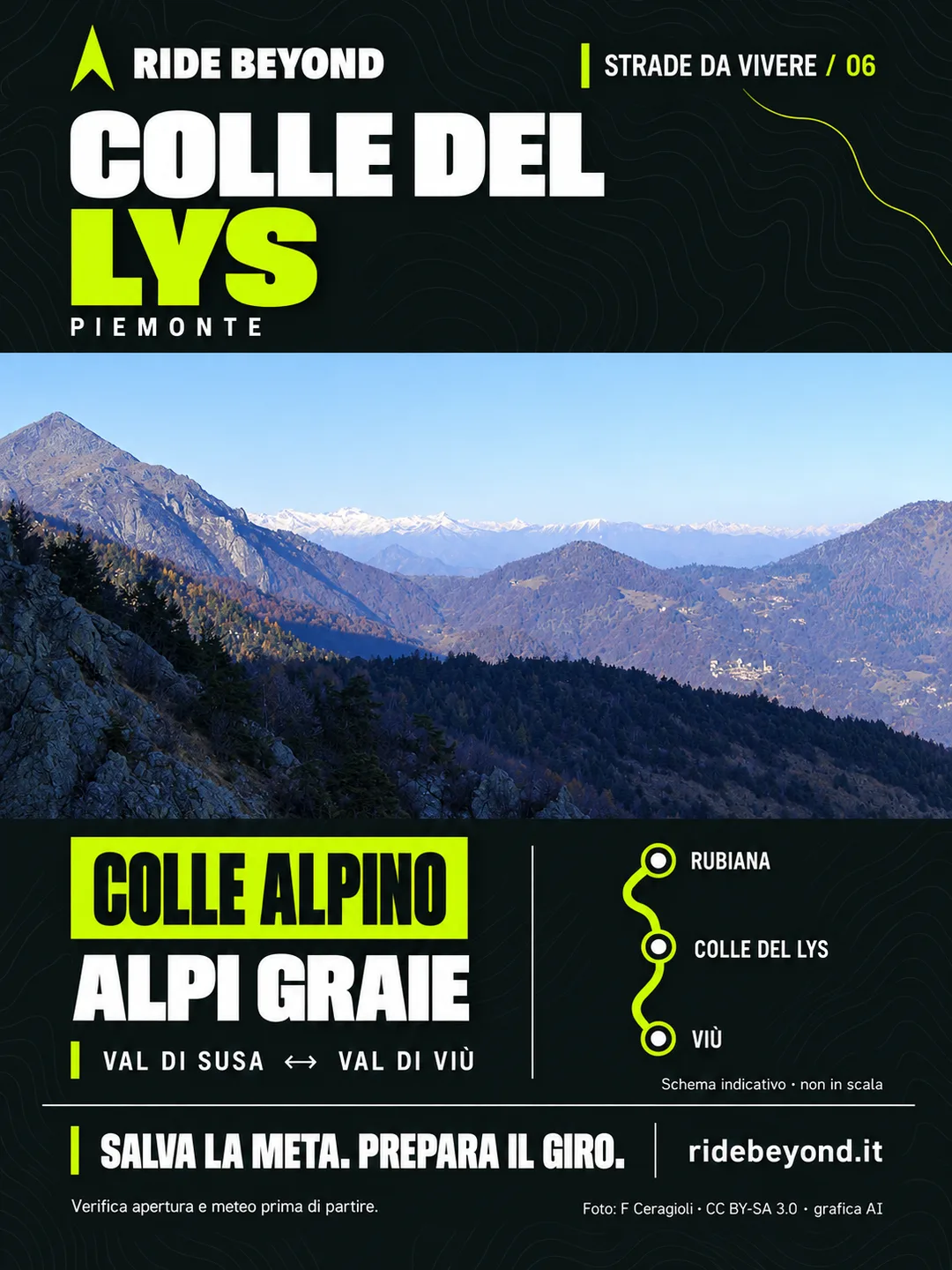 Grafica RIDE BEYOND · Colle del Lys, Piemonte