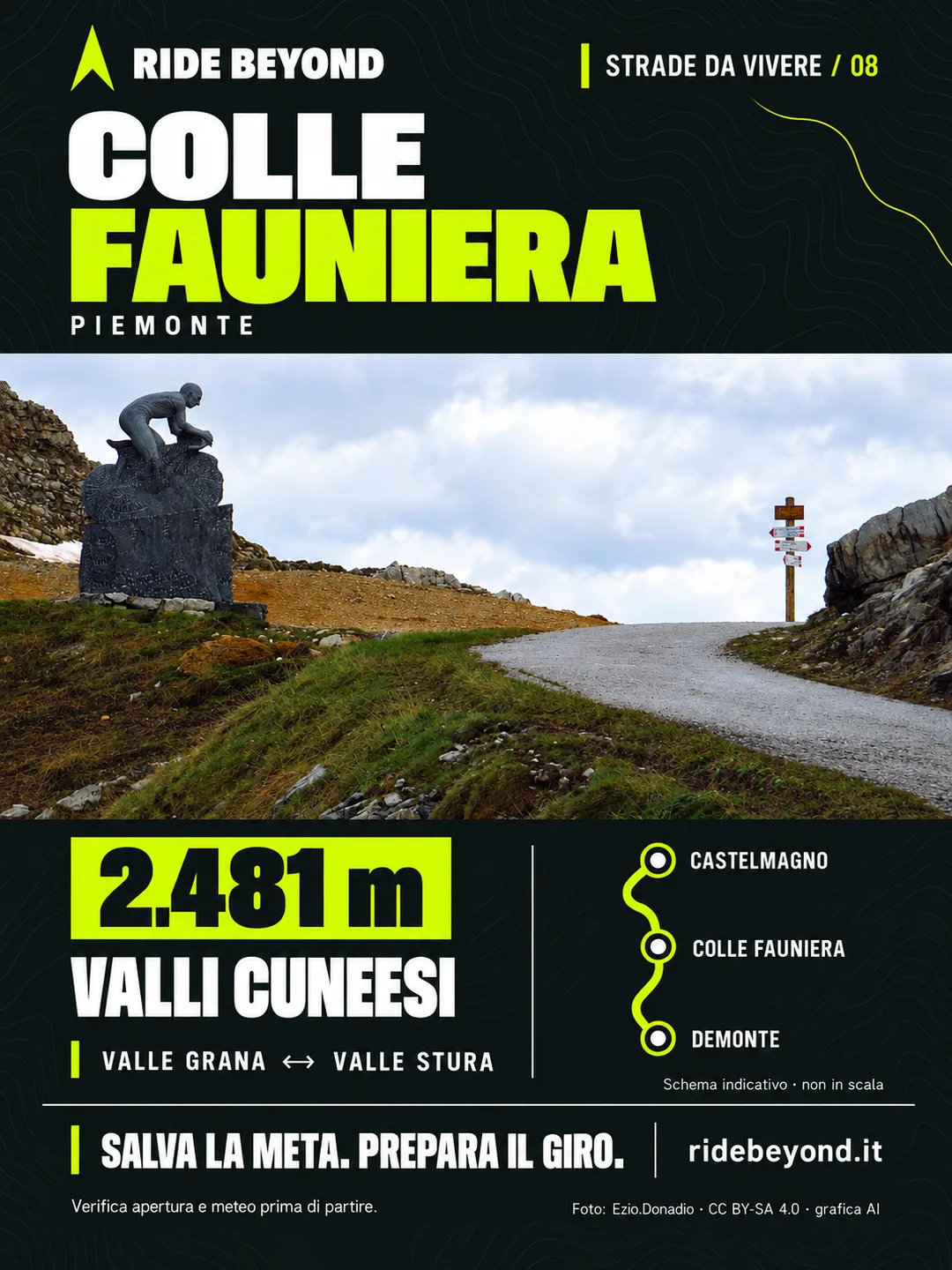 Grafica RIDE BEYOND · Colle Fauniera, Piemonte
