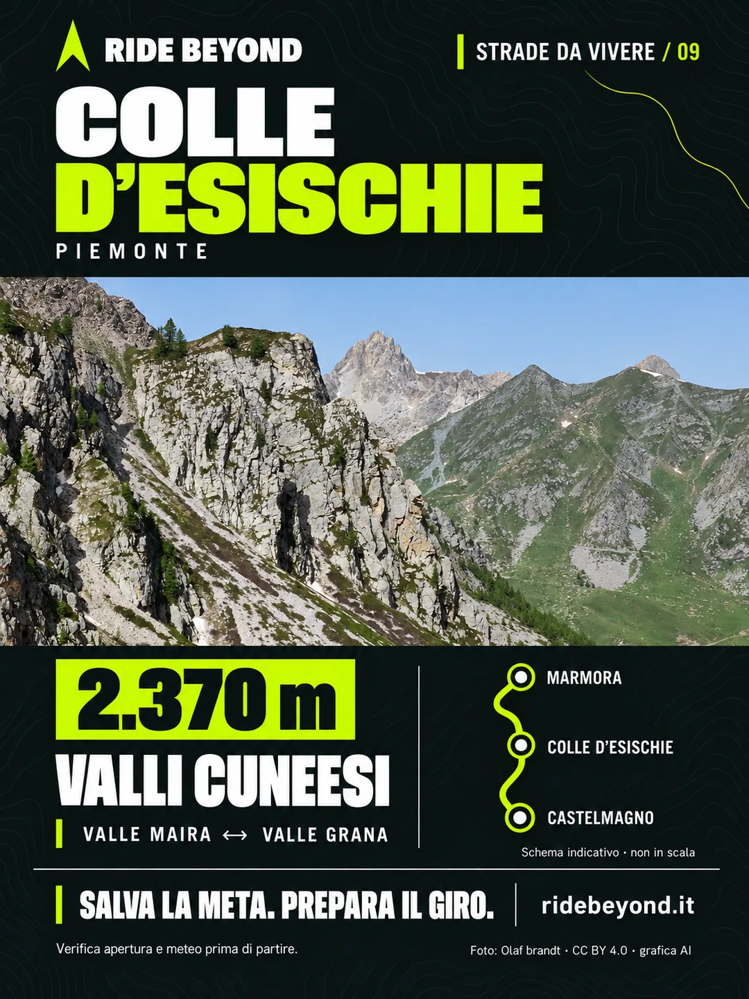 Grafica RIDE BEYOND · Colle d’Esischie, Piemonte