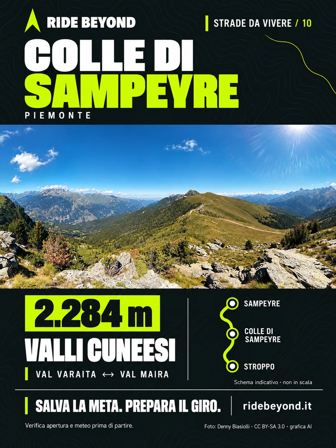 Grafica RIDE BEYOND · Colle di Sampeyre, Piemonte