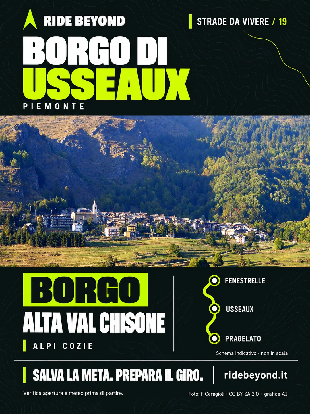 Grafica RIDE BEYOND · Usseaux, Piemonte