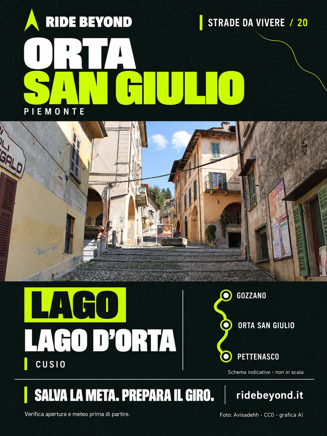 Grafica RIDE BEYOND · Orta San Giulio, Piemonte