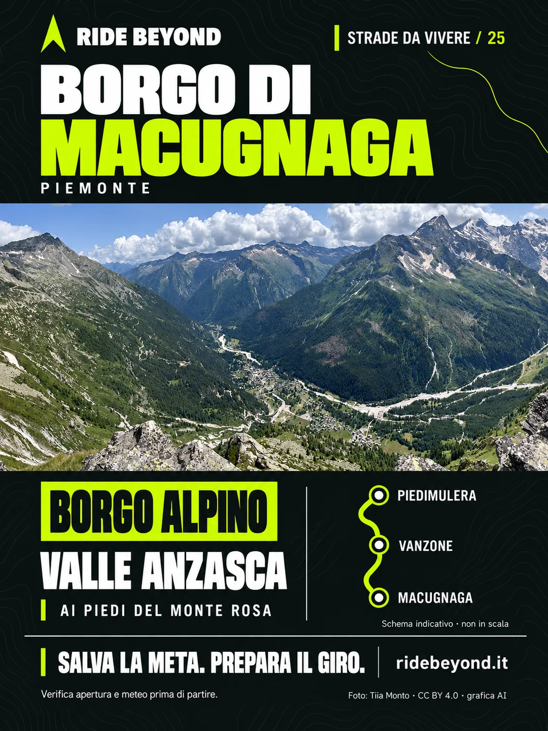 Grafica RIDE BEYOND · Macugnaga, Piemonte