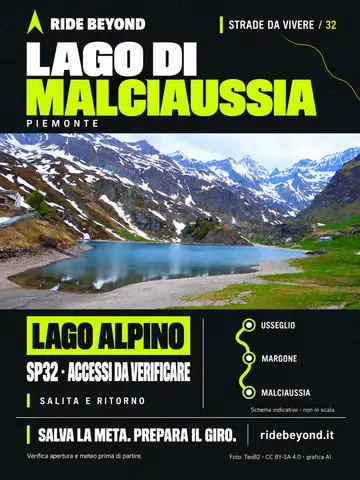 Grafica RIDE BEYOND · Lago di Malciaussia