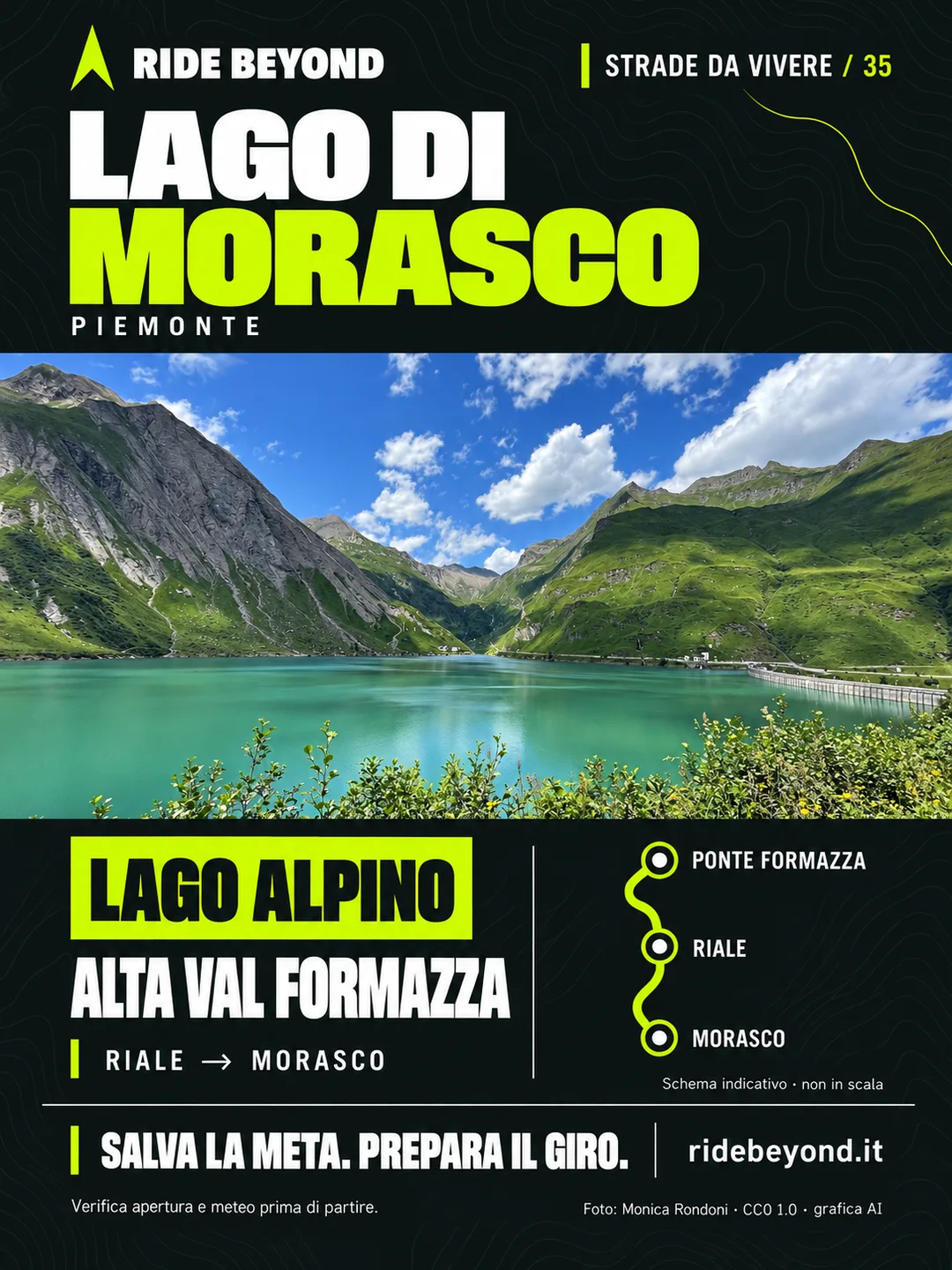 Grafica RIDE BEYOND · Lago di Morasco, Piemonte