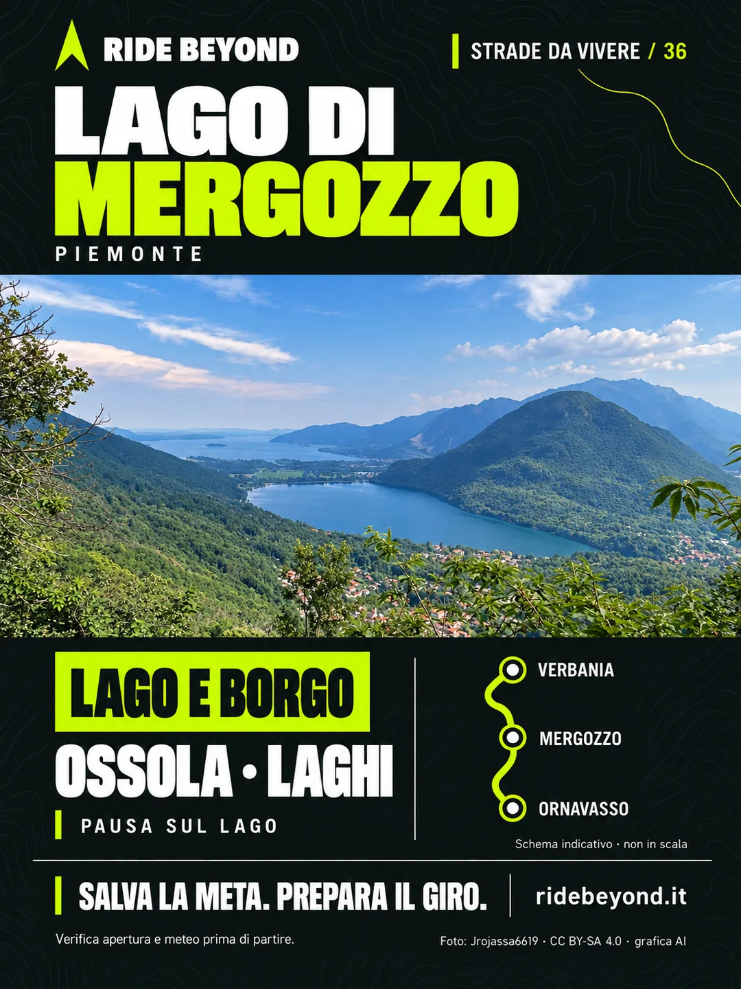 Grafica RIDE BEYOND · Lago di Mergozzo, Piemonte