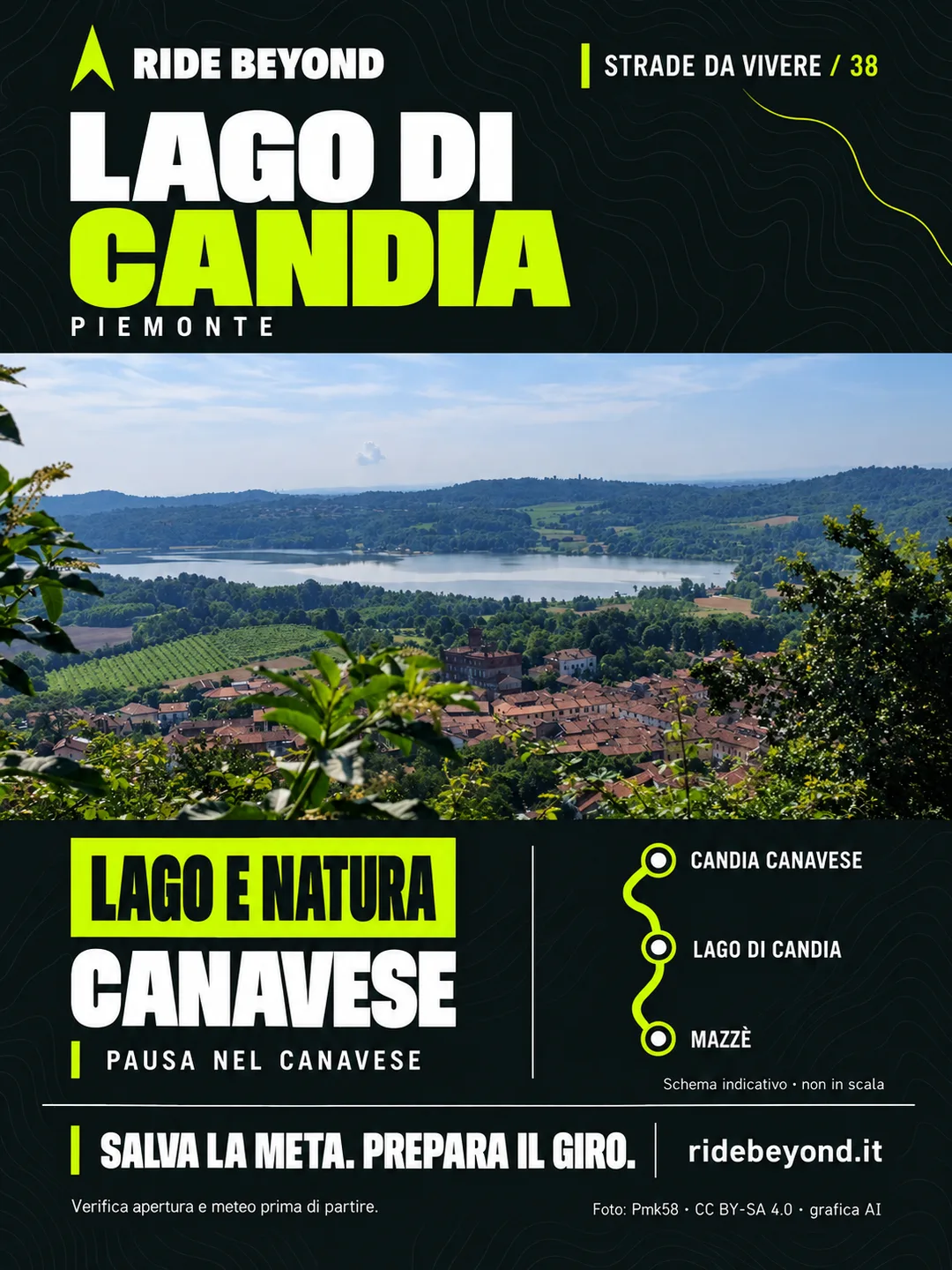 Grafica RIDE BEYOND · Lago di Candia, Piemonte