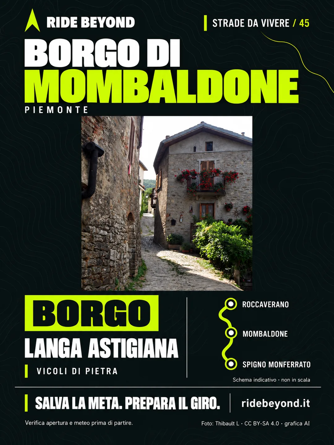 Grafica RIDE BEYOND · Mombaldone, Piemonte
