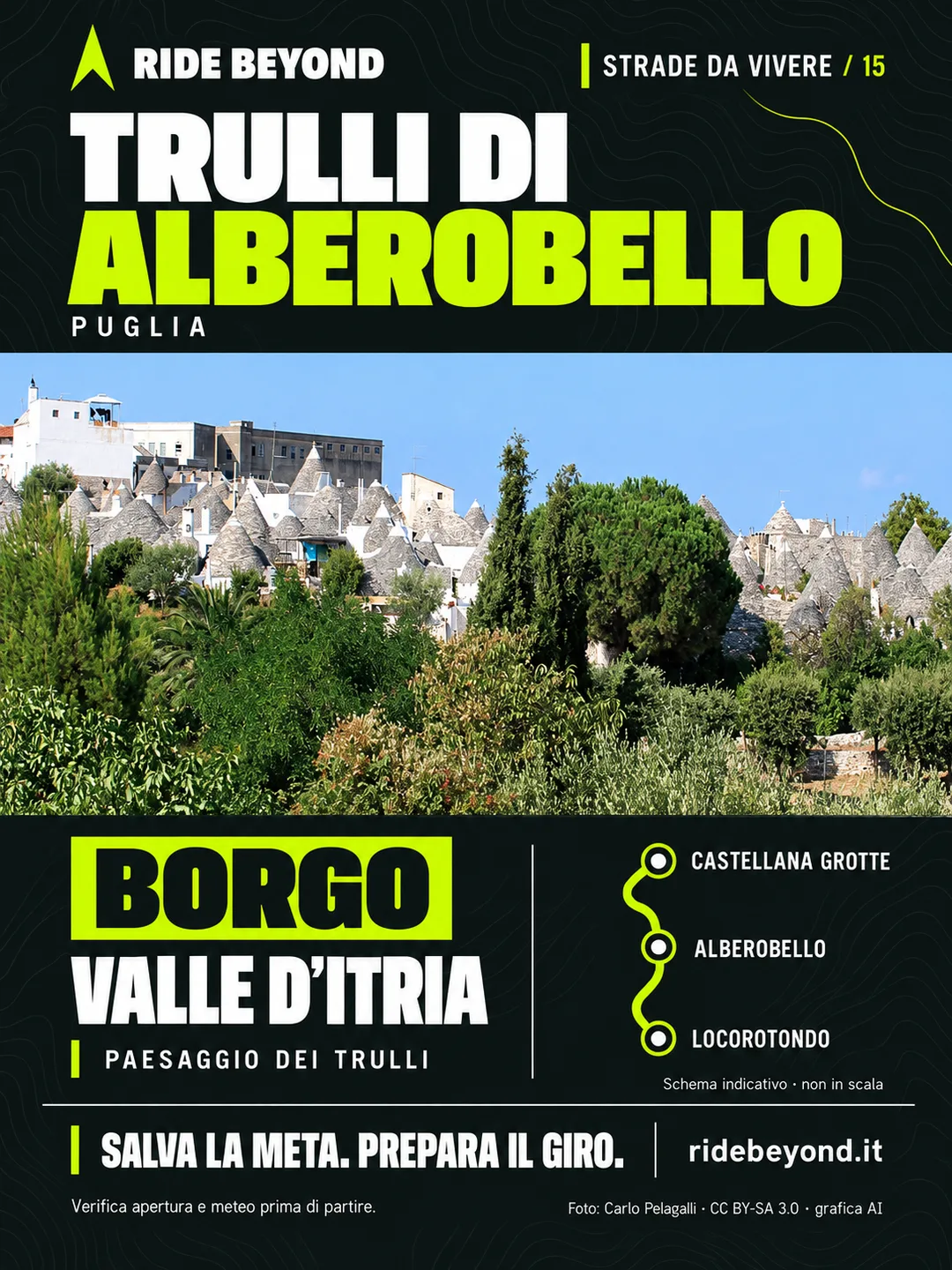 Grafica RIDE BEYOND · Alberobello, Puglia