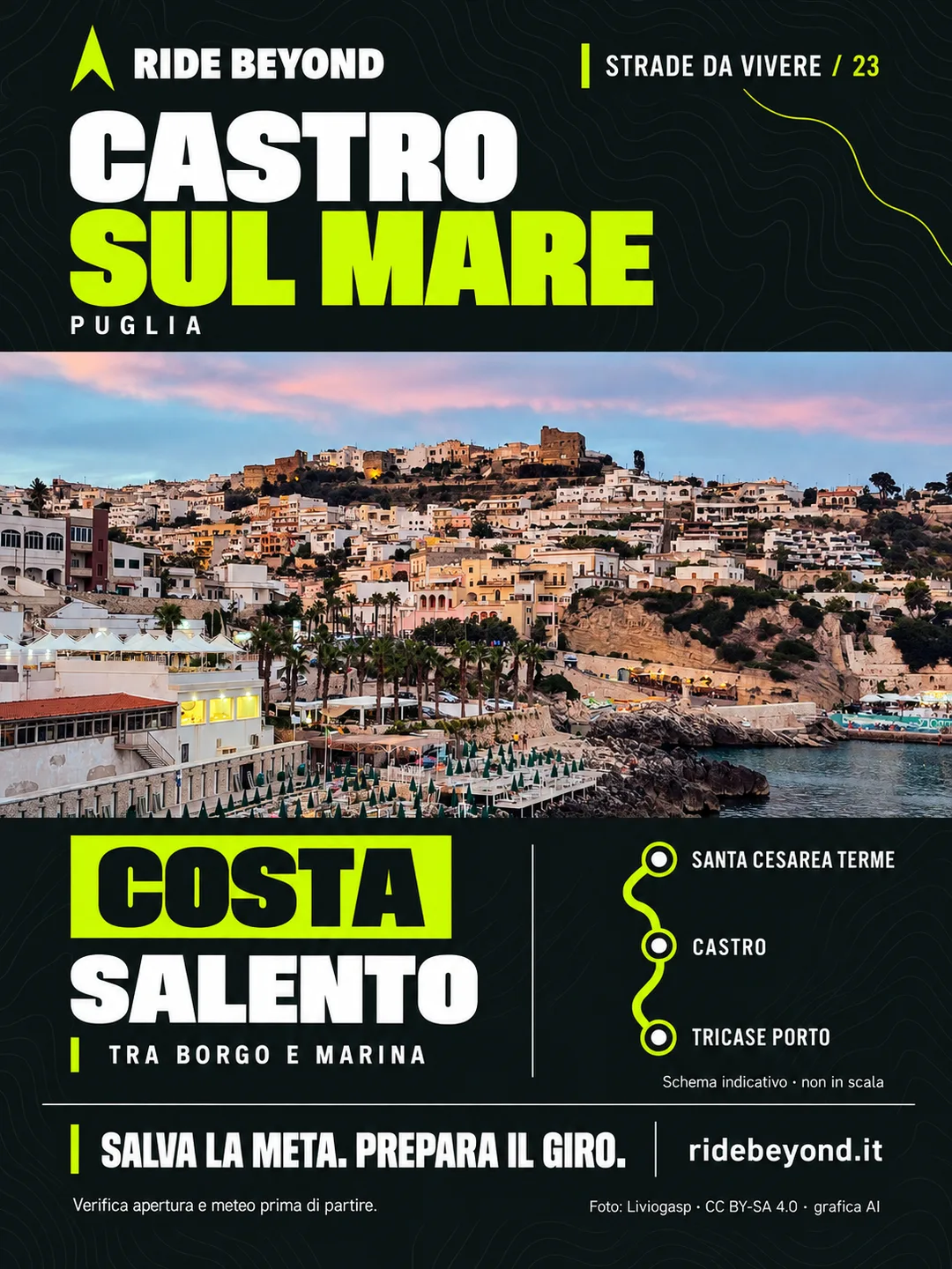 Grafica RIDE BEYOND · Castro, Puglia