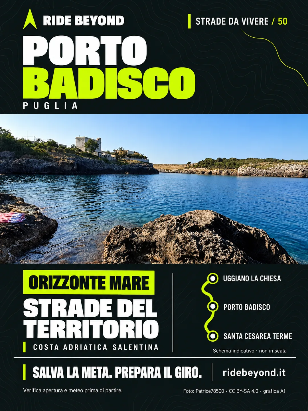 Grafica RIDE BEYOND · Porto Badisco, Puglia