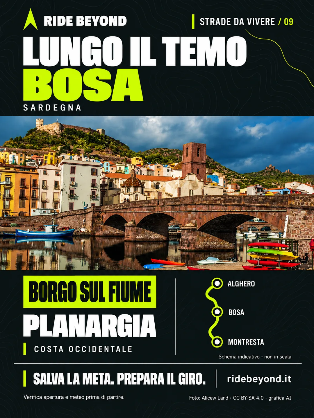 Grafica RIDE BEYOND · Bosa, Sardegna