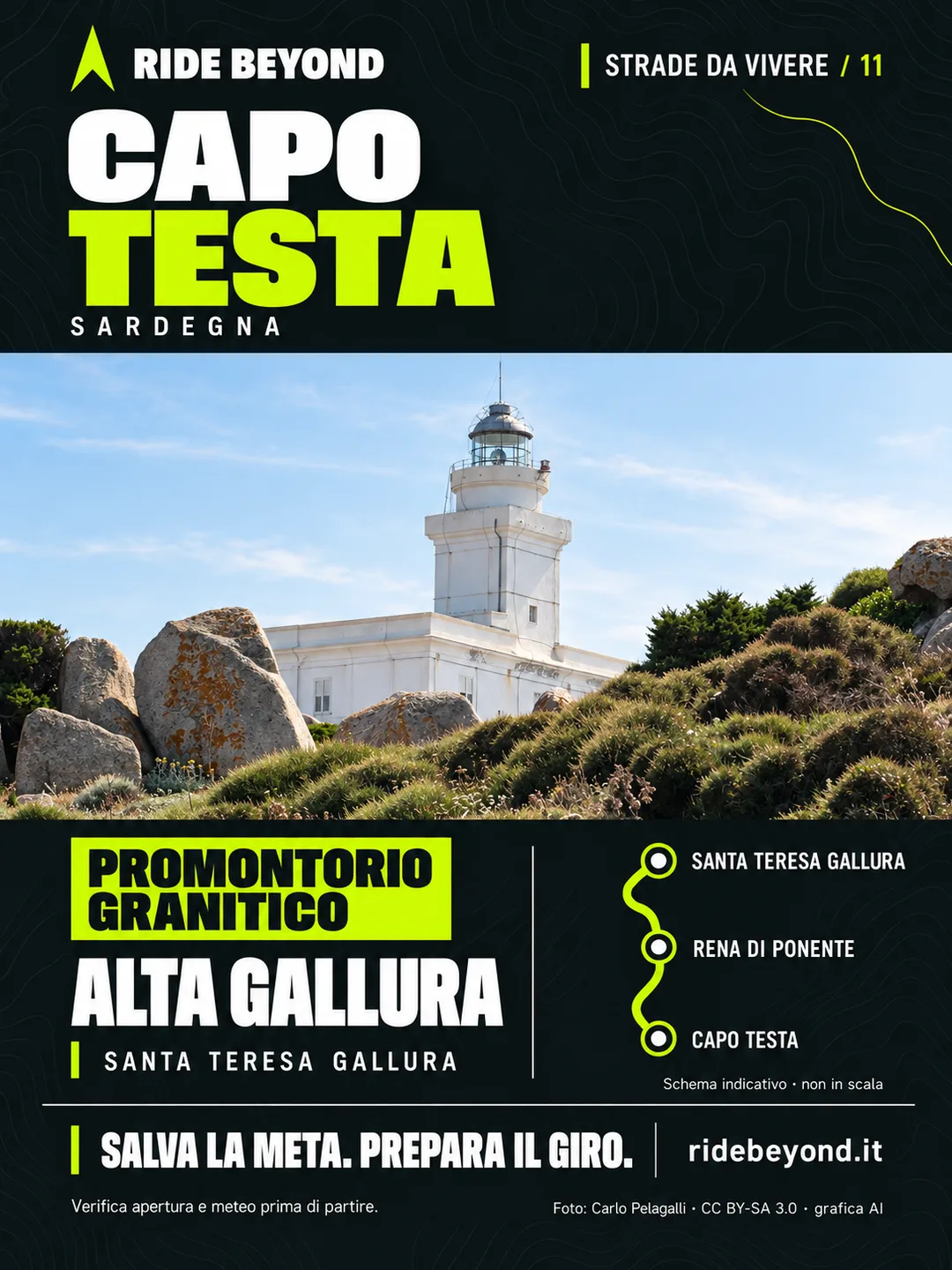 Grafica RIDE BEYOND · Capo Testa, Sardegna