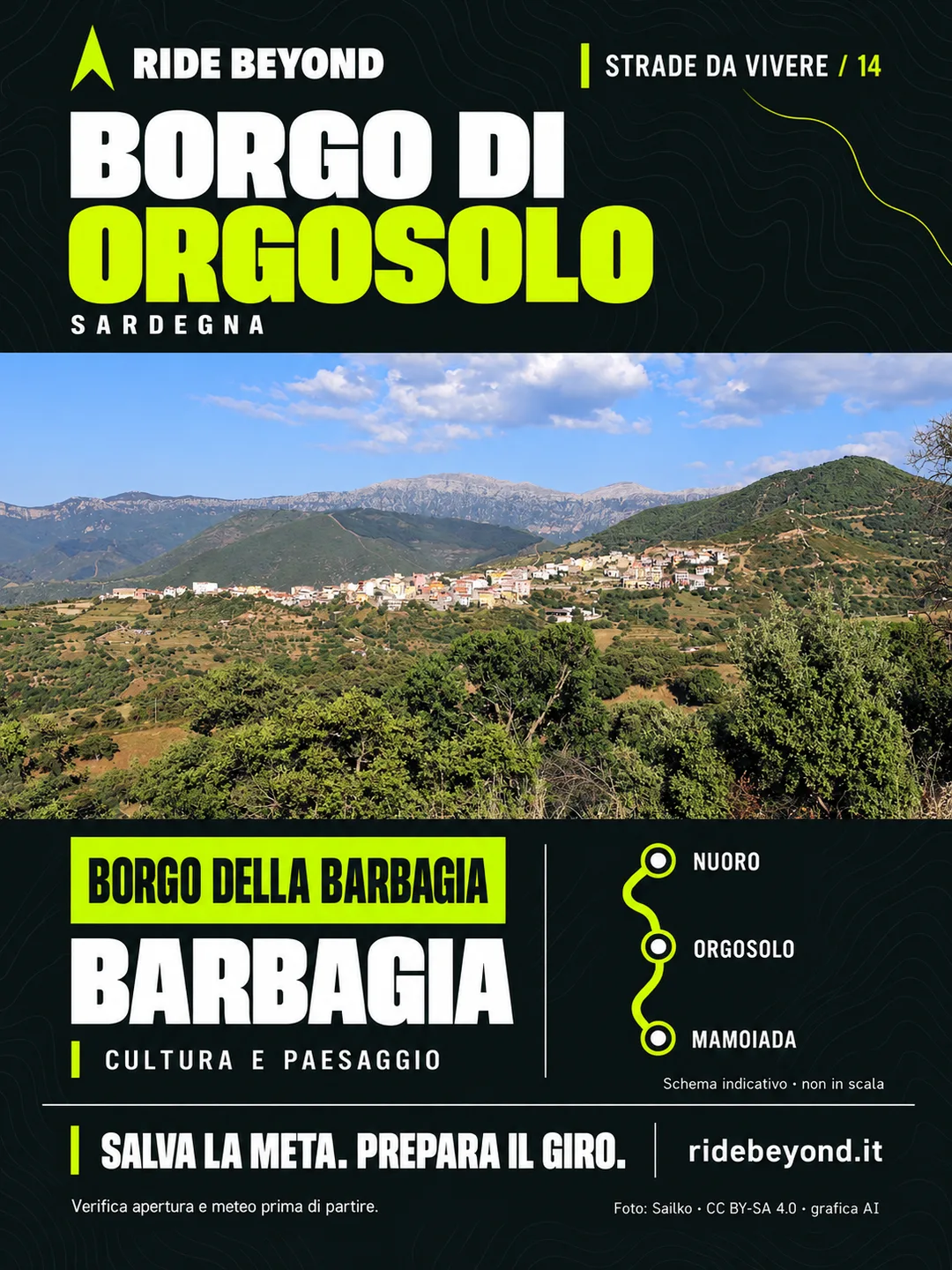 Grafica RIDE BEYOND · Orgosolo, Sardegna
