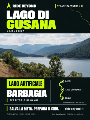 Grafica RIDE BEYOND · Lago di Gusana