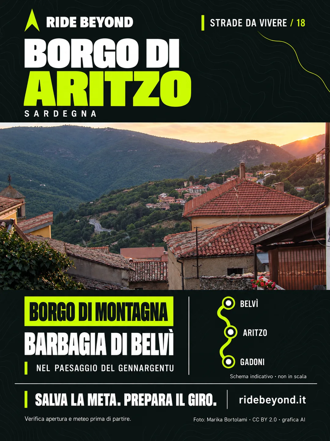 Grafica RIDE BEYOND · Aritzo, Sardegna