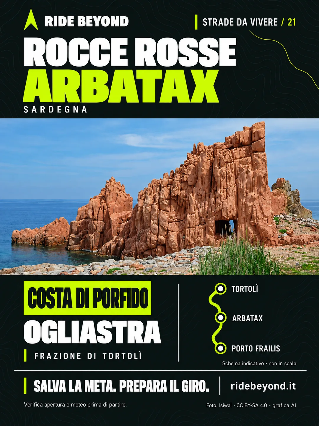 Grafica RIDE BEYOND · Arbatax, Sardegna