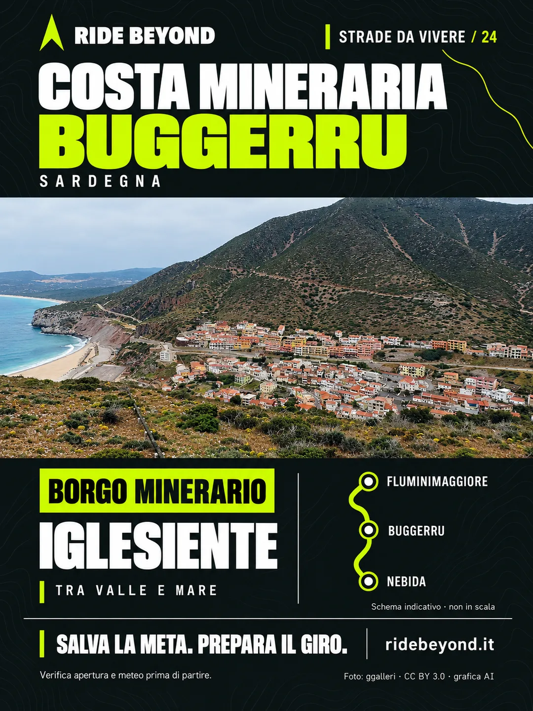 Grafica RIDE BEYOND · Buggerru, Sardegna