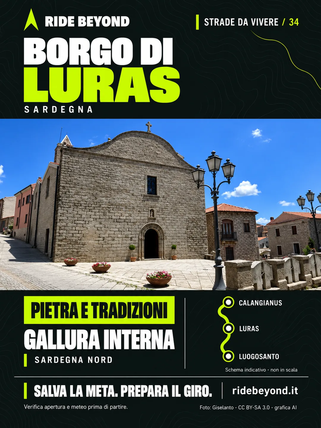 Grafica RIDE BEYOND · Luras, Sardegna