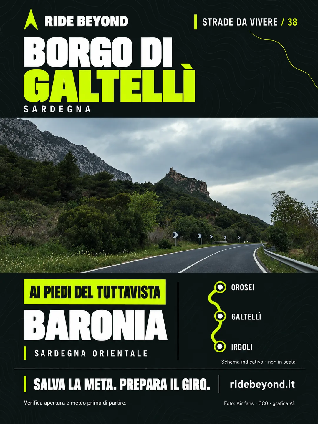 Grafica RIDE BEYOND · Galtellì, Sardegna